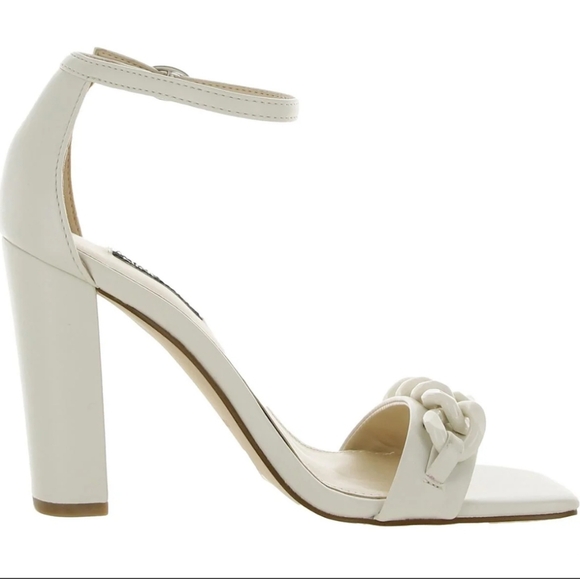 NEW NINE WEST MINDFUL CREAM /BONE 3" BLOCK HEEL Size 6.5 - Picture 3 of 14